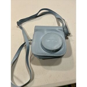 Fujifilm Instax Camera Case Mini Blue Adjustable‎ Strap Leather Cover Small Flaw
